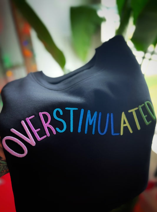 Overstimulated Hoodie - Purple/Blue/Green Stitching