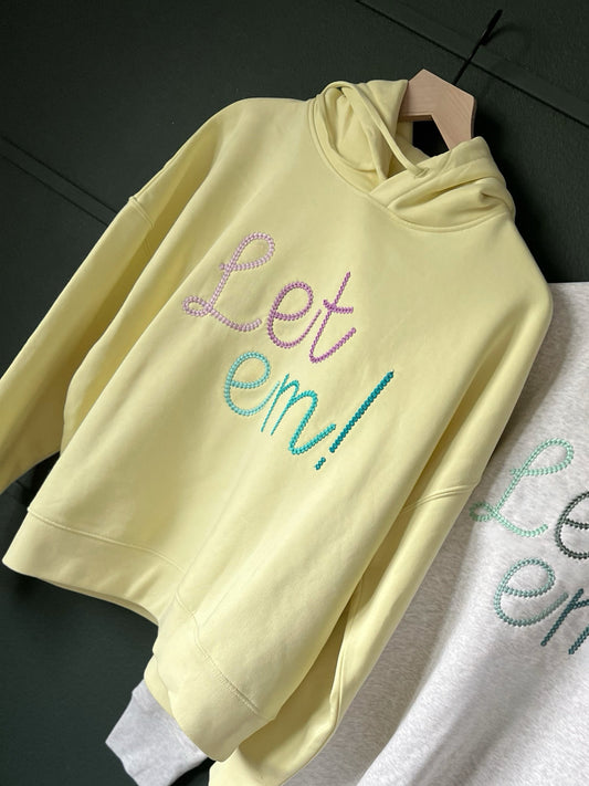 Let em! Yellow Sherbert Hoodie Women’s Cut