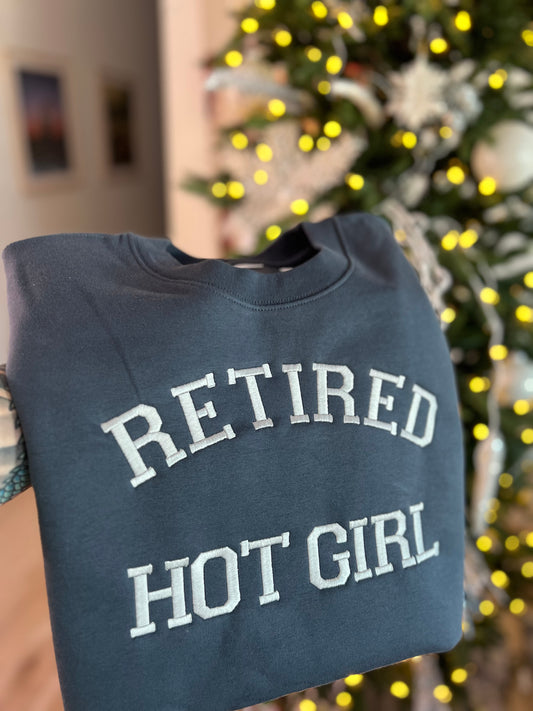 Retired Hot Girl - Gray Crewneck