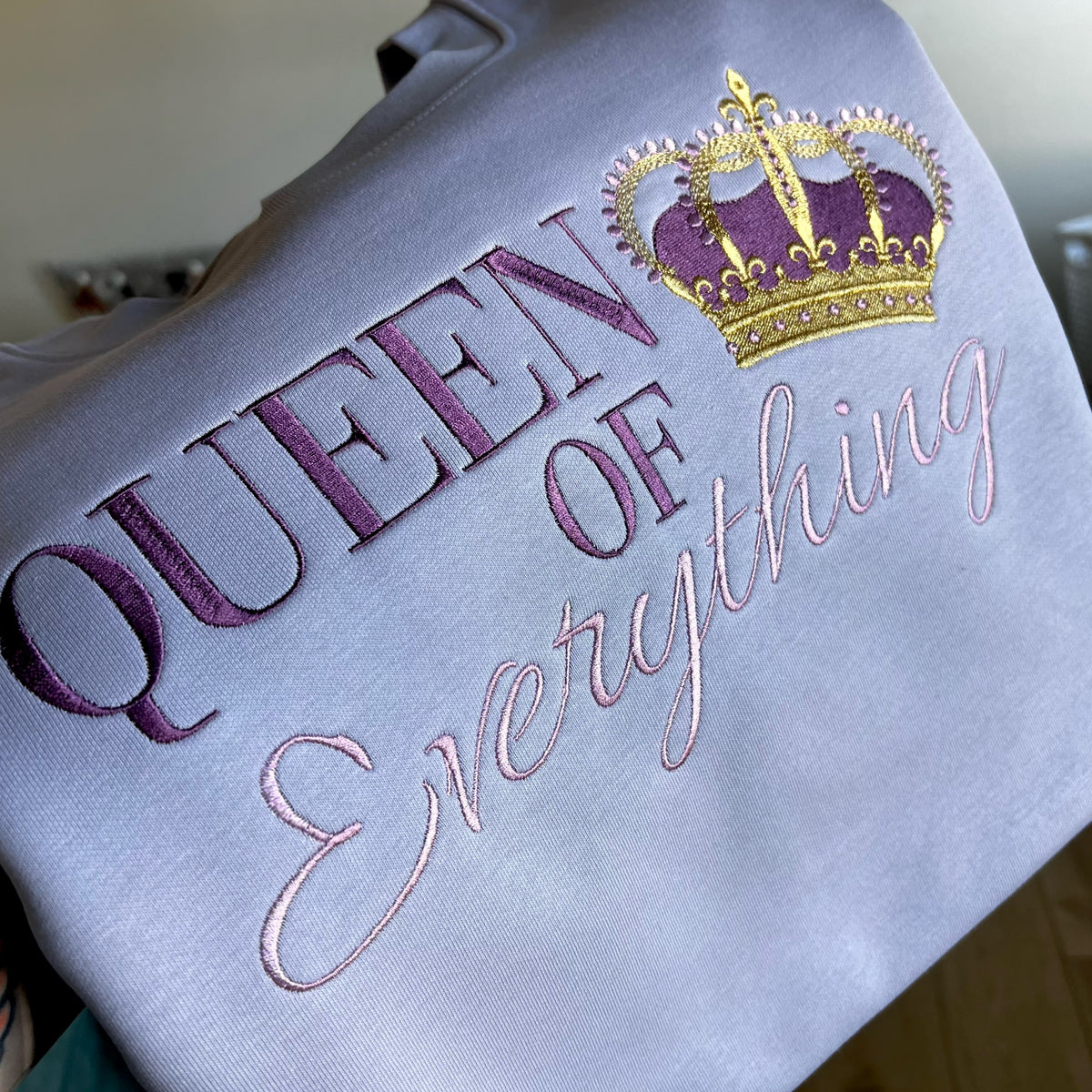 Delusions of Grandeur | Queen of Everything Embroidered Sweatshirt.