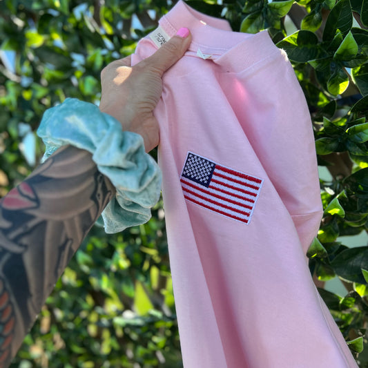 Medium Blush American Flag T-Shirt